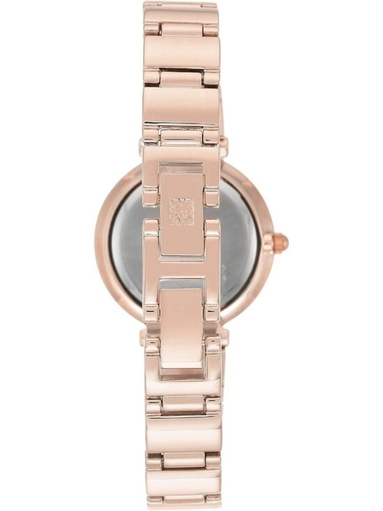 Anne Klein Women\'s Rose Gold Analog Quartz Genuine Diamond Dial Bracelet Watch